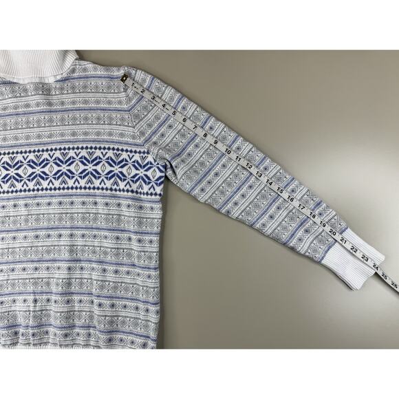 LL Bean Women's Fair Isle Cashmere Cotton Blend Sweater M Turtleneck Nordic - Picture 4 of 9